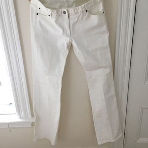 Bootcut vintage white beaded jeans